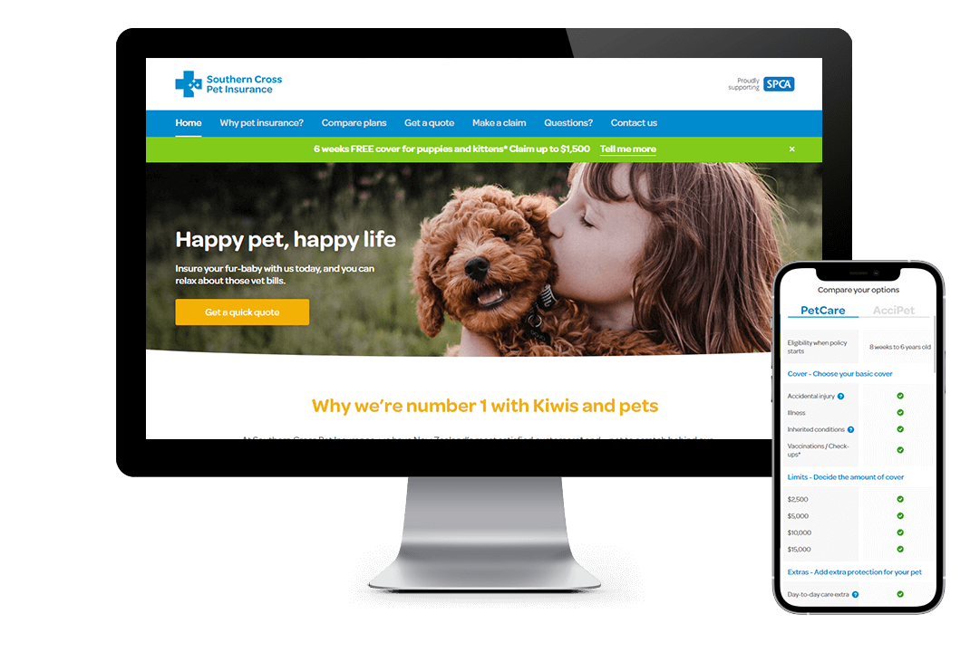 Southern Cross Pet Insurance website